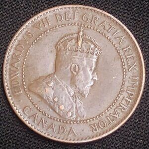 1906 Canada One Cent Penny Large Copper Coin Antique RCM Mint 120 Years Old XF